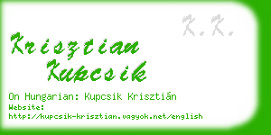 krisztian kupcsik business card
